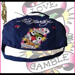 💲SEND AN OFFER💲ED HARDY "LOVE IS A GAMBLE" DUFFLE BAG